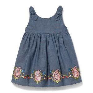 Janie And Jack Blue Paisley Border Dress NWT Baby Girl Size 3-6 Months